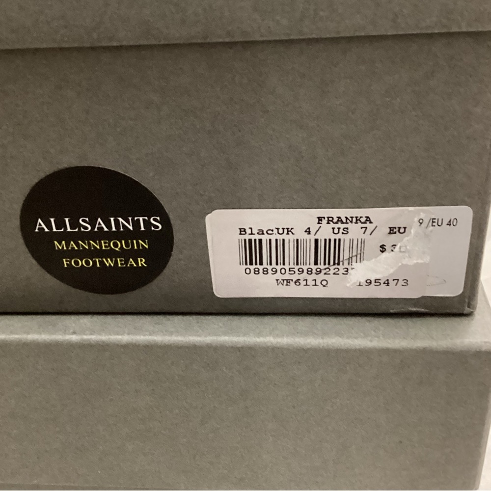 NWT All Saints Franka Leather Hiking Combat Boots in Black Size 9 - Picture 16 of 16